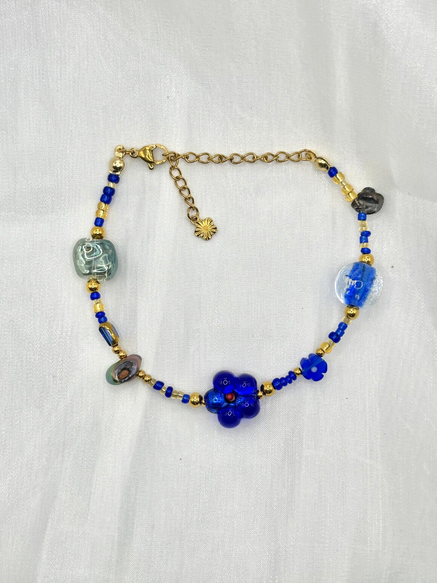 Blue and gold bracelet