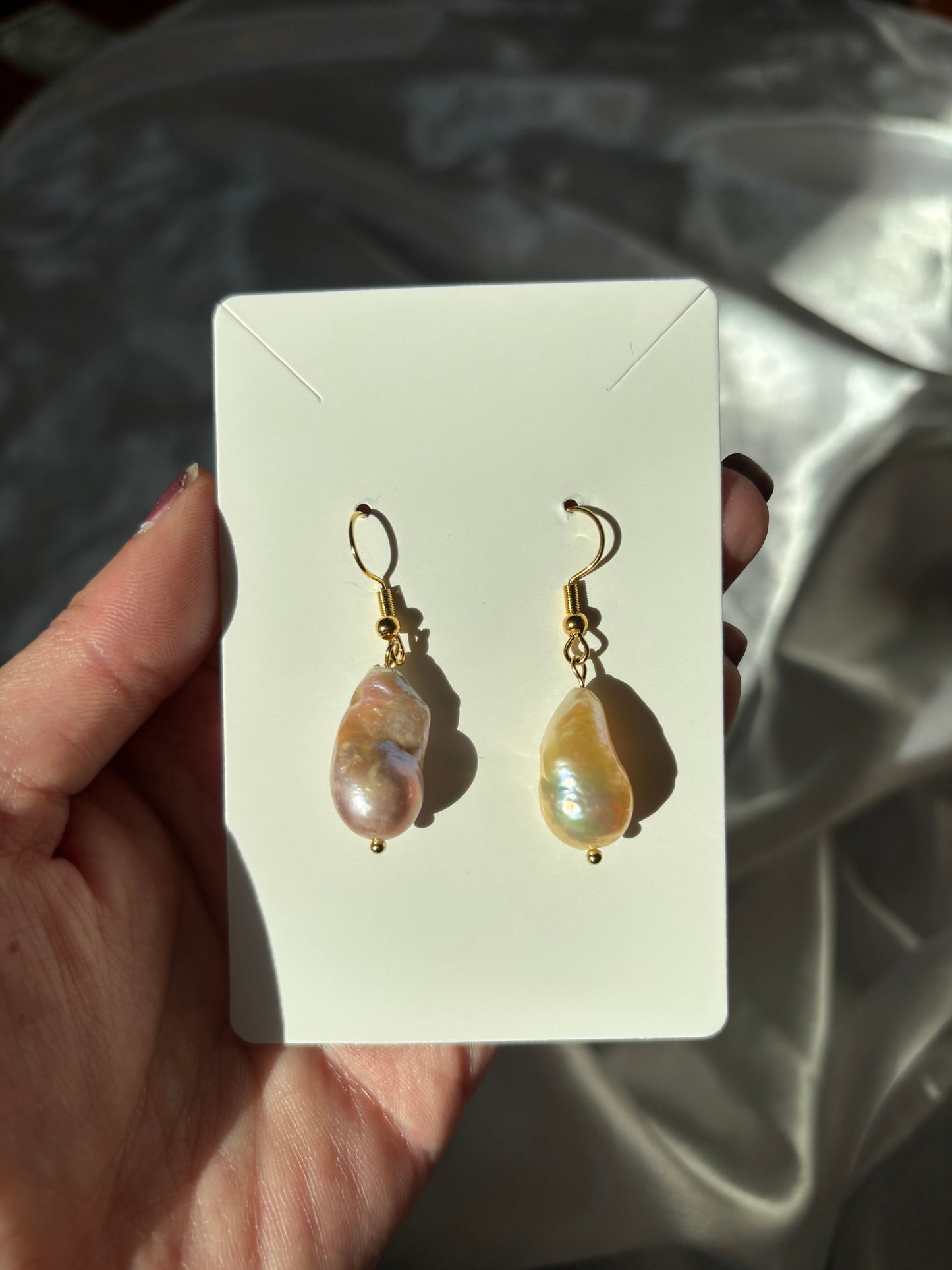 Pendientes simples perla